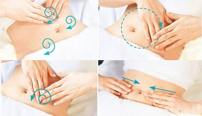 Thực hiện các bài massage vùng bụng