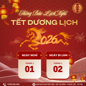 Thông báo lịch nghỉ Tết Dương Lịch - Phòng khám Tuệ Y Đường