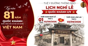 Tuệ Y Đường thông báo nghỉ lễ Quốc Khánh 2/9